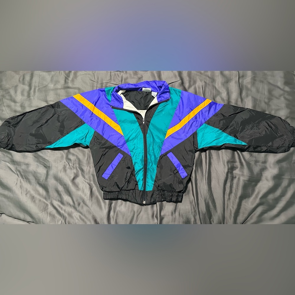 Vintage Colorblock Windbreaker Athletic Jacket